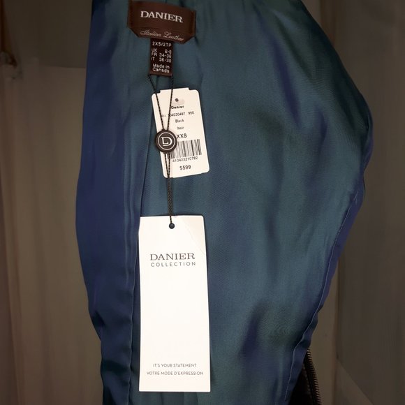 SOLD Danier Leather Jacket Black New with Tags - Picture 4 of 5